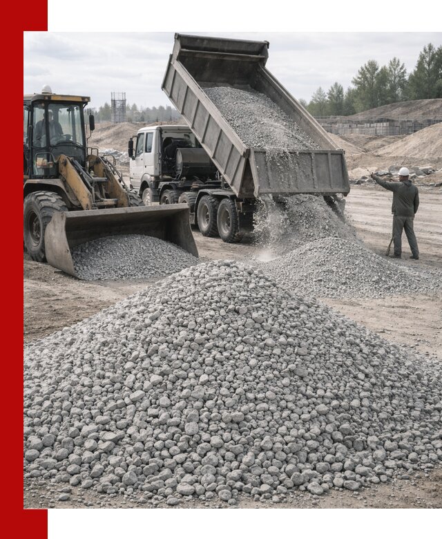 Доставка известнякового щебня фр. 5–20 в Узловой