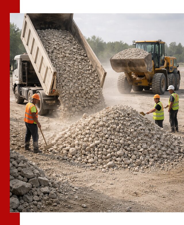 Доставка известнякового щебня фр. 40-70 в Узловой