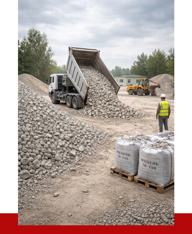 Известняковый щебень фракция 70-150 в Узловой от 1273 р. | ПРОНЕРУДЗлв