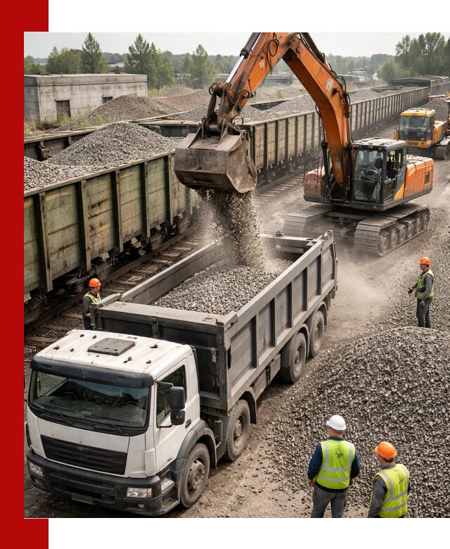 Железнодорожный щебень фракция 25–60 для поставок в Узловой