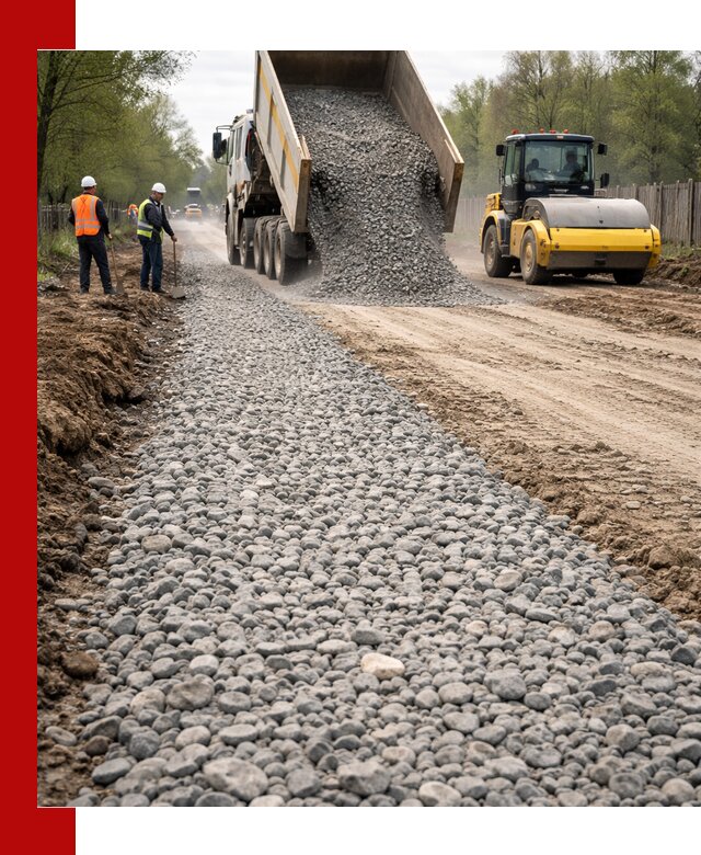 Доставка щебня для отсыпки дорог в Узловой высокого качества