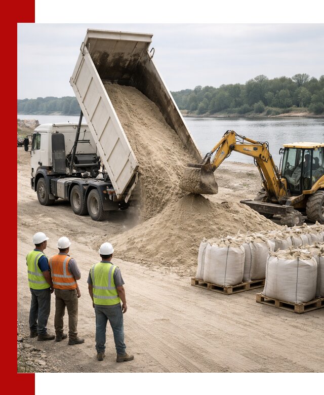 Доставка речного песка в Узловой самосвалами и погрузкой