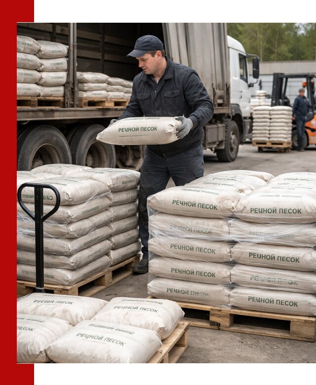 Речной песок в мешках с доставкой в Узловой