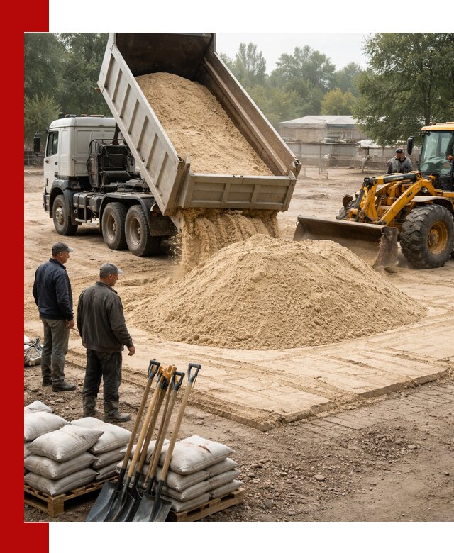 Доставка мытого песка в Узловой с самосвалами по выгодной цене