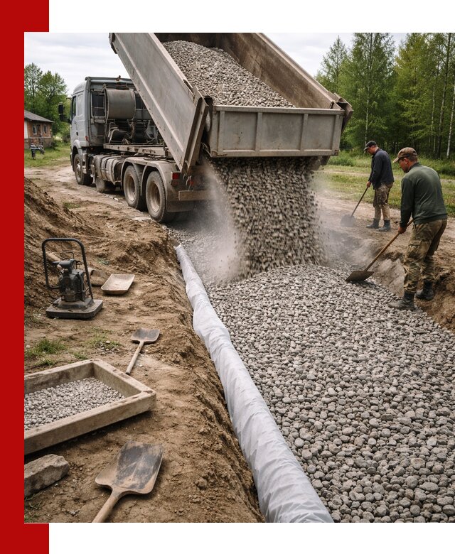 Гравий для дренажа с доставкой в Узловой качественный и недорогой