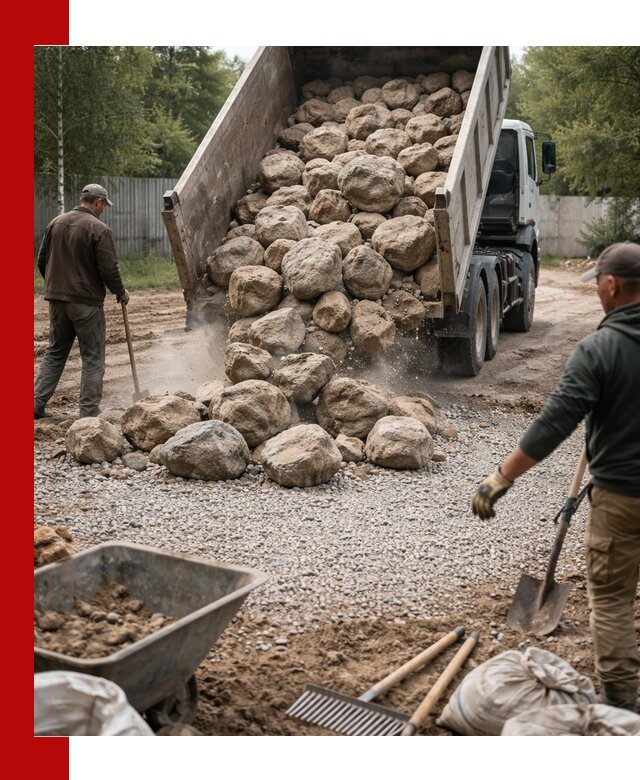 Доставка и укладка булыжника в Узловой