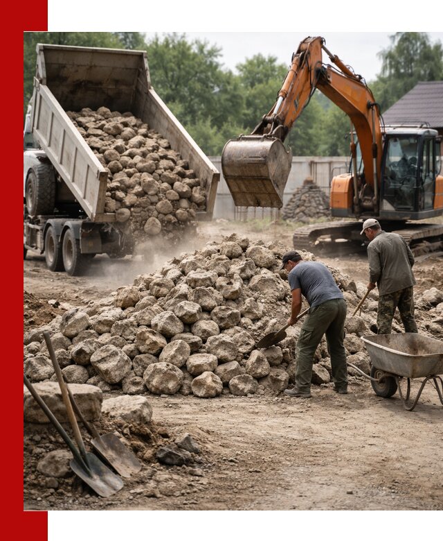 Доставка и разгрузка бутового камня в Узловой