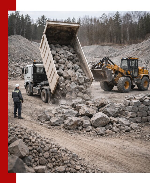 Доставка и продажа бутового гранитного камня в Узловой