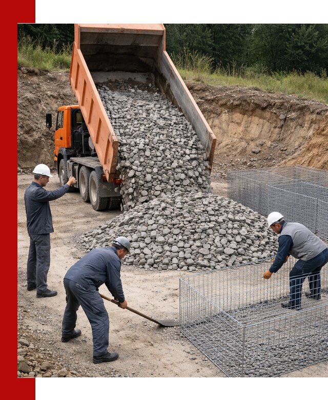 Камень для габионов с доставкой в Узловой быстро и надёжно