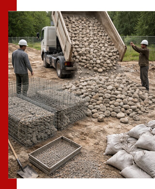 Камень для габионов фракция 70–151 в Узловой