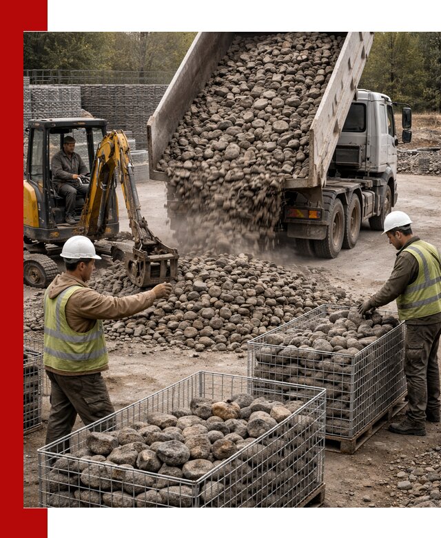 Камень для габионов фракция 100–201 в Узловой