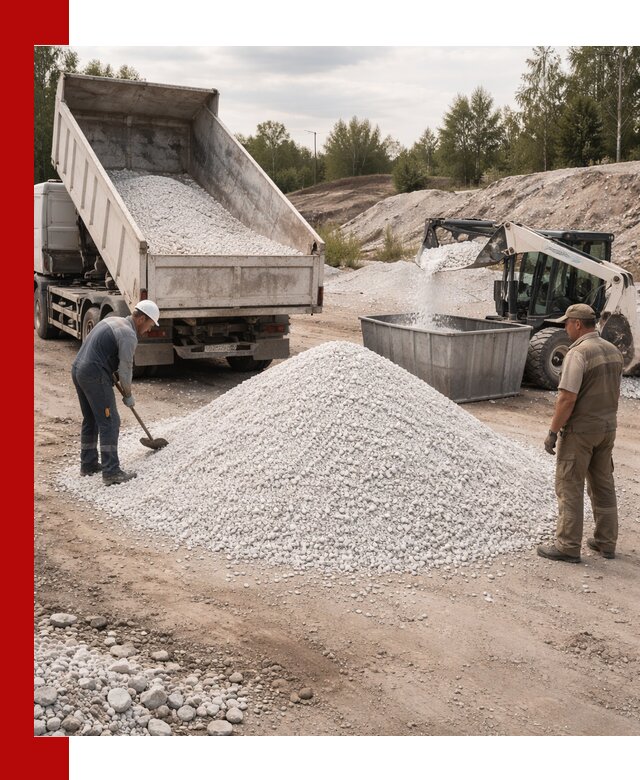 Доставка и продажа белой мраморной крошки в Узловой