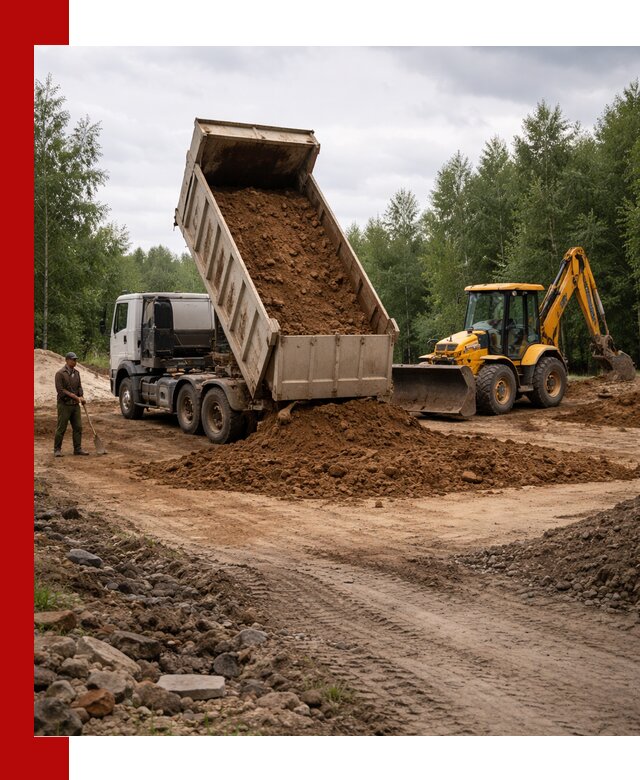 Доставка суглинка самосвалами в Узловой подсыпка и планировка