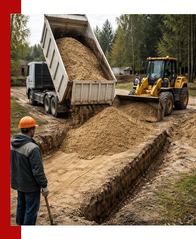 Доставка песчаного грунта в Узловой для строительных работ