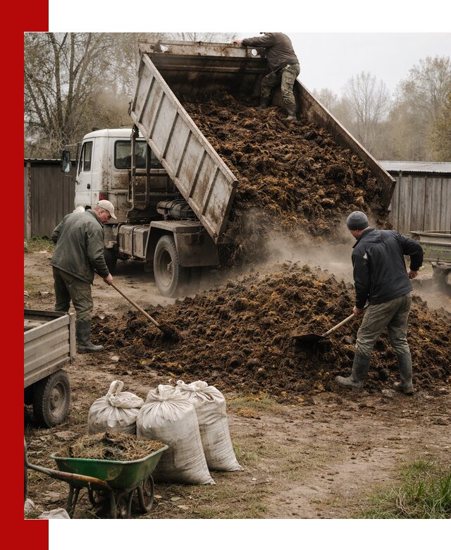 Доставка коровьего навоза самосвалом в Узловой