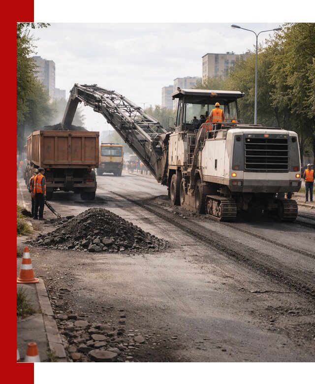 Фрезерованный асфальт в Узловой — удаление и вывоз старого покрытия