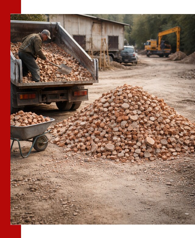 Доставка и подушка из боя кирпича с разгрузкой в Узловой