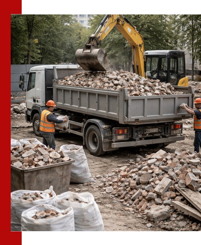 Вывоз строительного мусора в Узловой с самосвалами и контейнерами