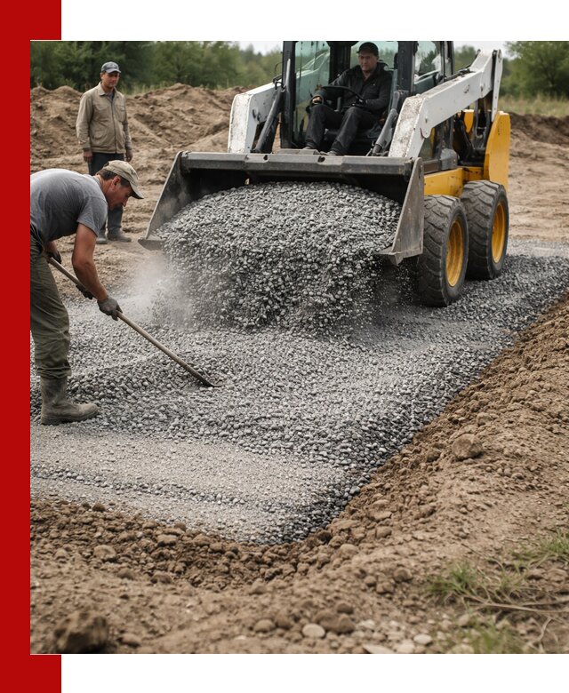 Устройство щебеночной подушки в Узловой для дорог и фундаментов